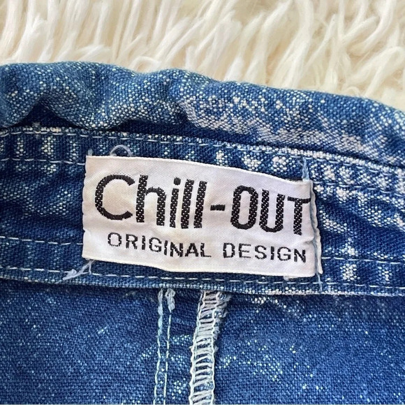 Vintage chill out 80s Acid Washed Embroidered embellished Denim shacket M/L - Picture 7 of 9
